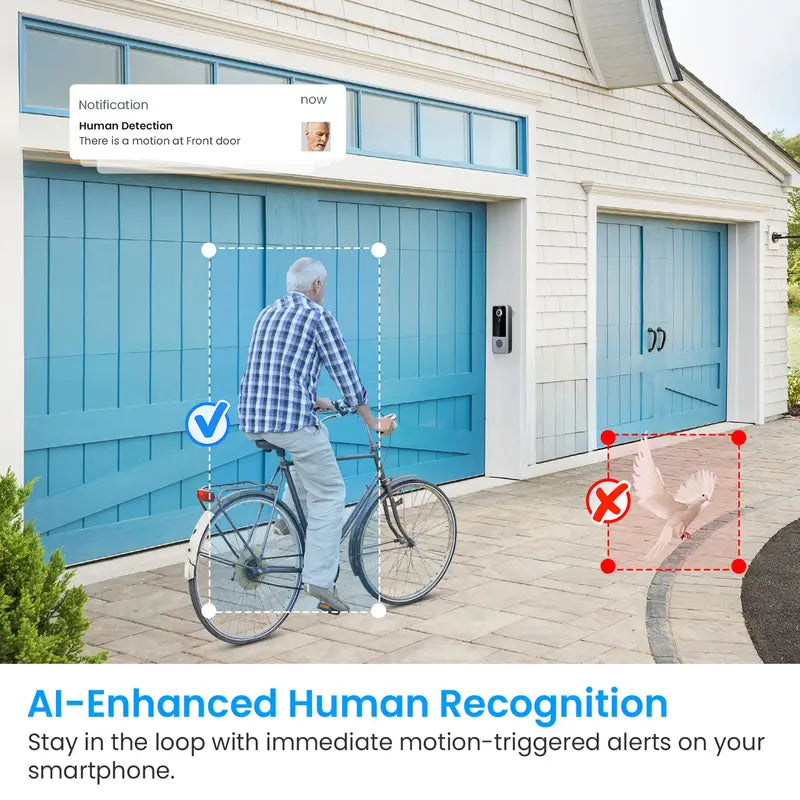 GuardianBell Pro AI Night Vision Doorbell HD Video