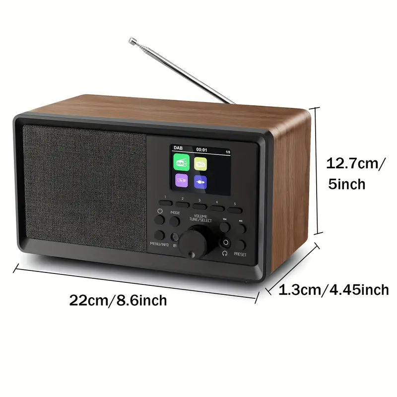 Auravox Retro DAB/FM Wooden Radio with Alarm & USB/AUX