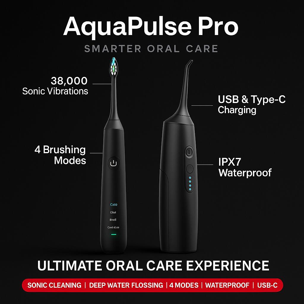 AquaPulse Pro – Cordless Water Flosser & USB Rechargeable Oral Irrigator