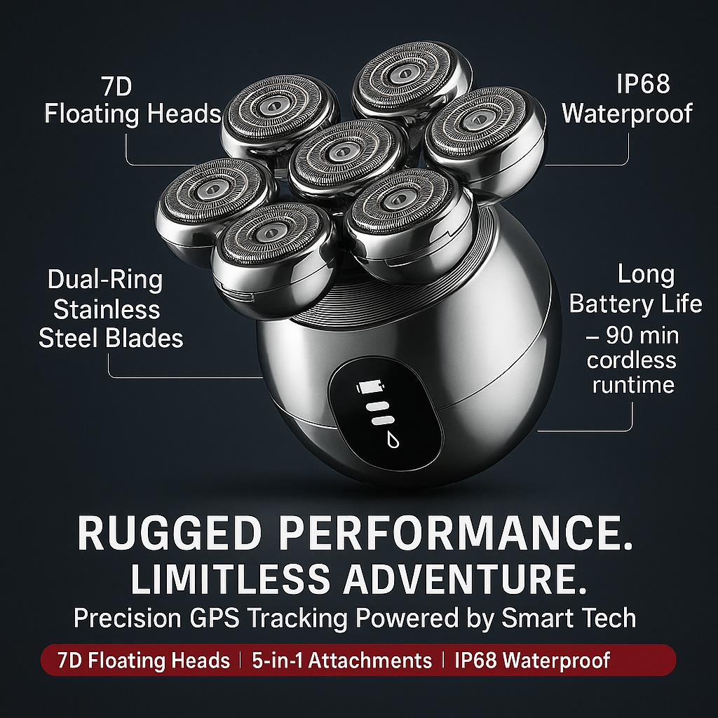 BladeRunner 7D Electric Shaver – 5-in-1 Grooming Kit for Men