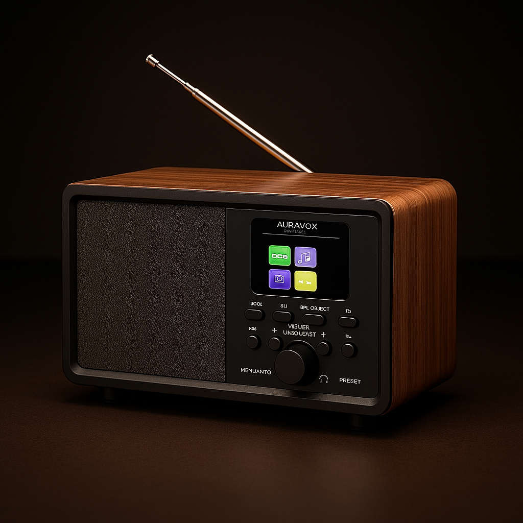 Auravox Retro DAB/FM Wooden Radio with Alarm & USB/AUX