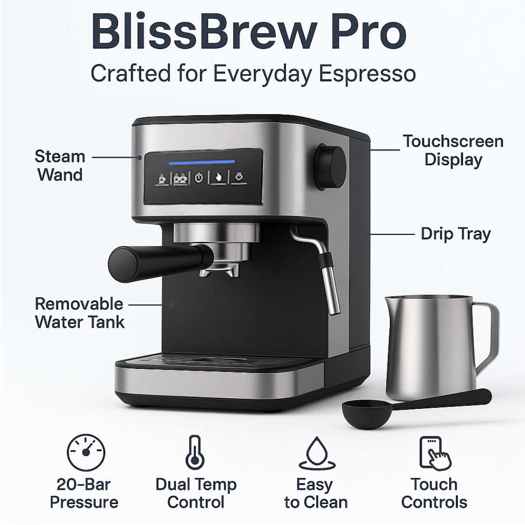 BlissBrew Pro Espresso Coffee Machine