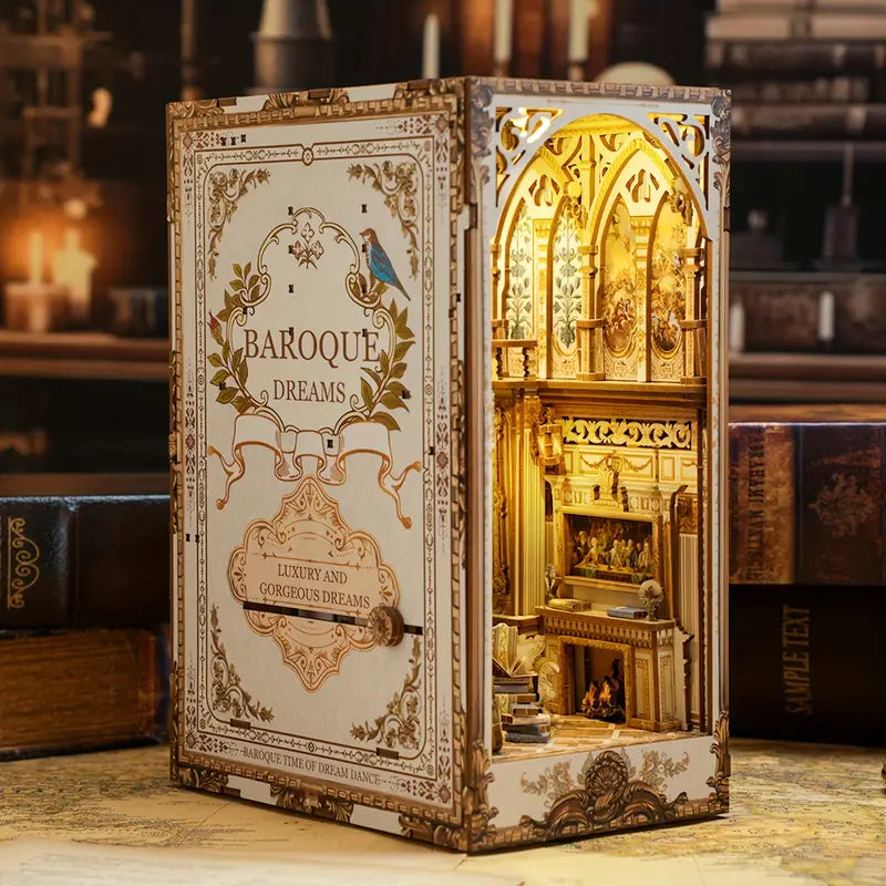 Craftoria Book Nook – DIY 3D Wooden Puzzle Miniature Bookshelf Insert