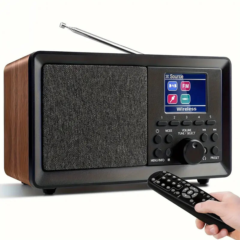 Auravox Retro DAB/FM Wooden Radio with Alarm & USB/AUX