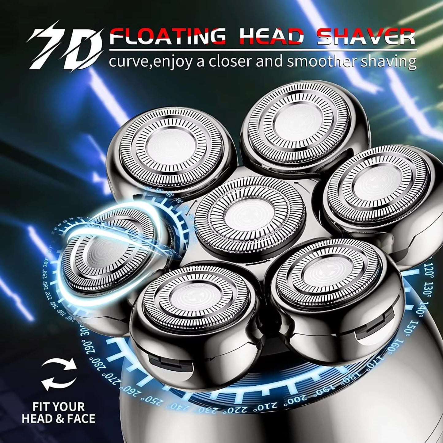 BladeRunner 7D Electric Shaver – 5-in-1 Grooming Kit for Men