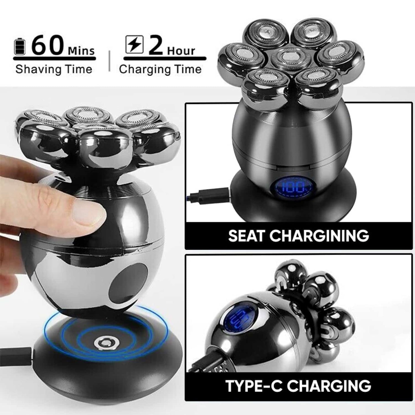 BladeRunner 7D Electric Shaver – 5-in-1 Grooming Kit for Men