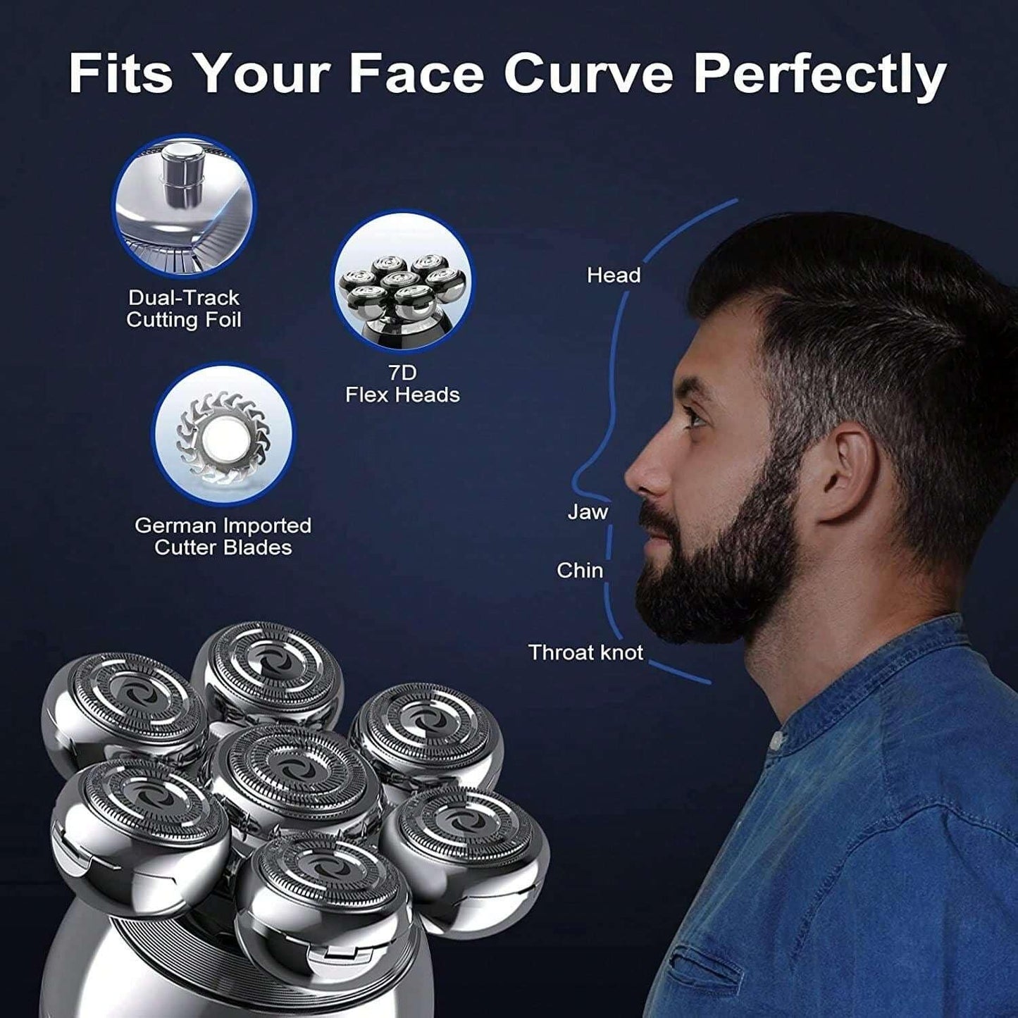 BladeRunner 7D Electric Shaver – 5-in-1 Grooming Kit for Men