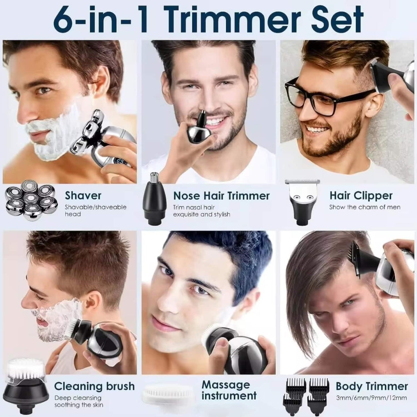 BladeRunner 7D Electric Shaver – 5-in-1 Grooming Kit for Men