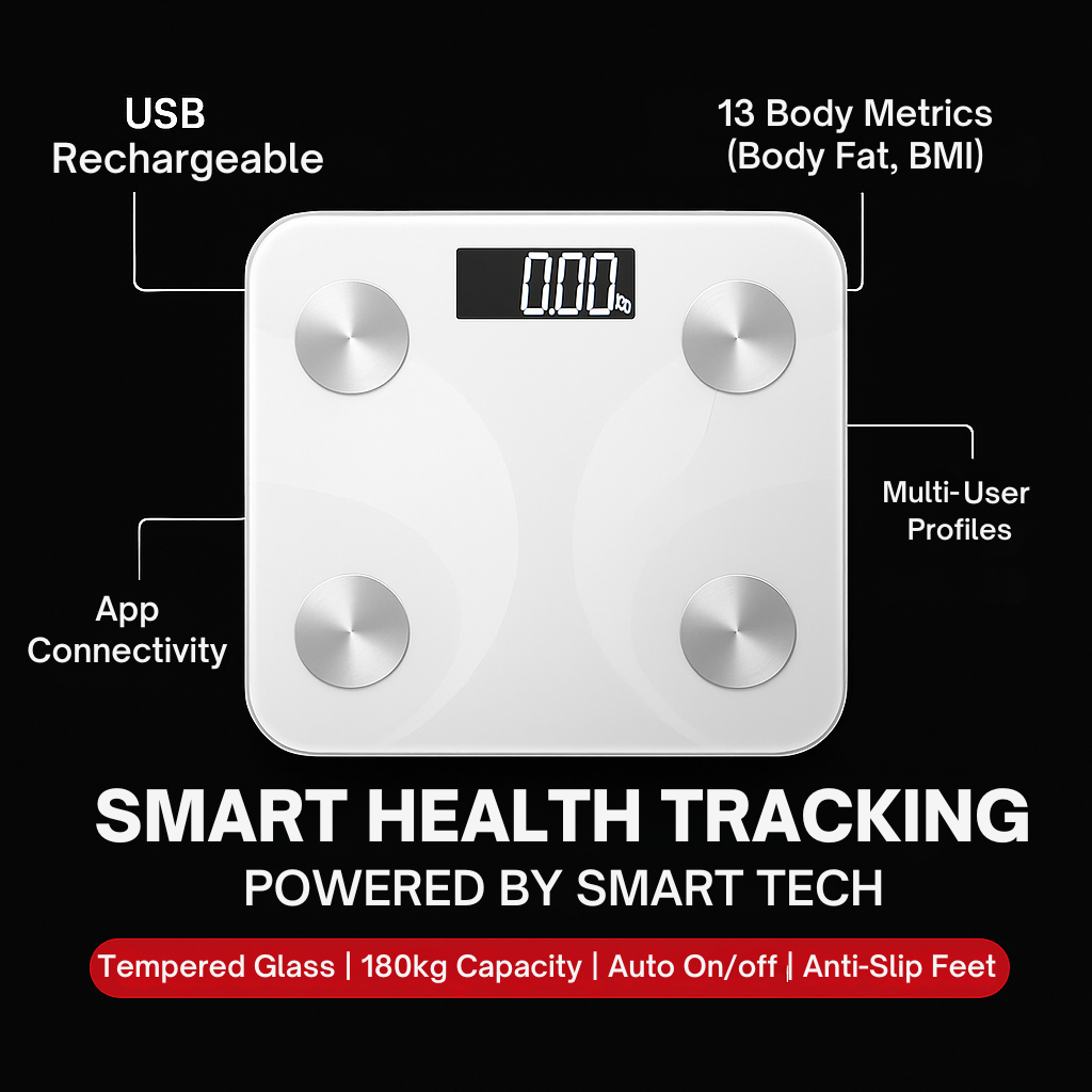 BodySense Pro – Smart Bluetooth Body Fat & BMI Scale with App