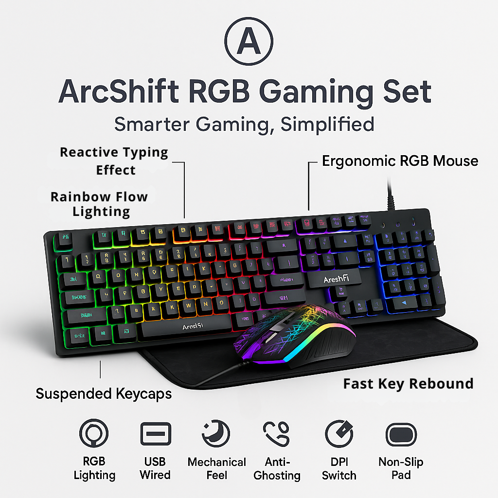 ArcShift X – RGB Gaming Keyboard, Mouse & Pad Bundle
