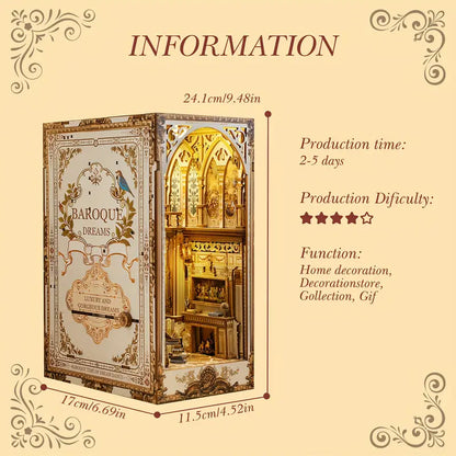 Craftoria Book Nook – DIY 3D Wooden Puzzle Miniature Bookshelf Insert