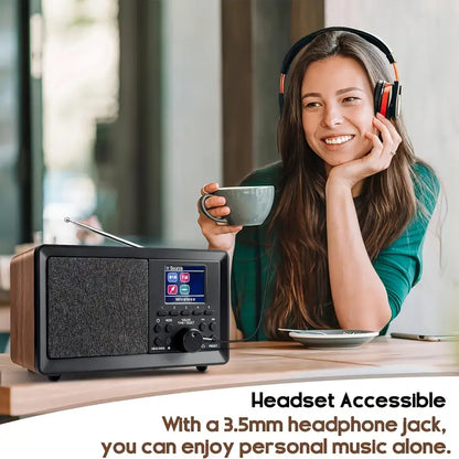 Auravox Retro DAB/FM Wooden Radio with Alarm & USB/AUX