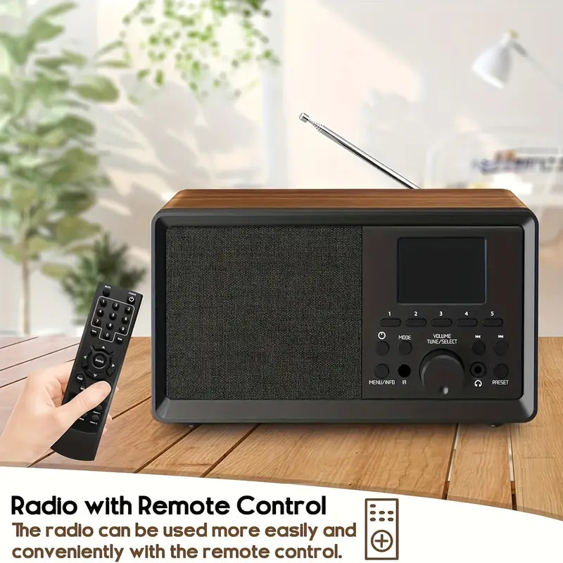 Auravox Retro DAB/FM Wooden Radio with Alarm & USB/AUX