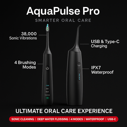 AquaPulse Pro – Cordless Water Flosser & USB Rechargeable Oral Irrigator