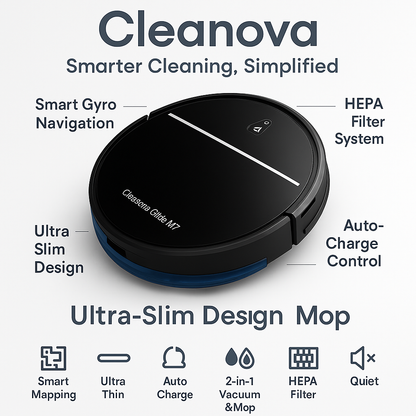 Cleanova Glide M7 – Smart Robot Vacuum