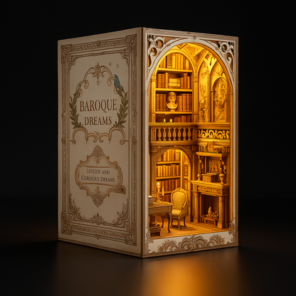 Craftoria Book Nook – DIY 3D Wooden Puzzle Miniature Bookshelf Insert