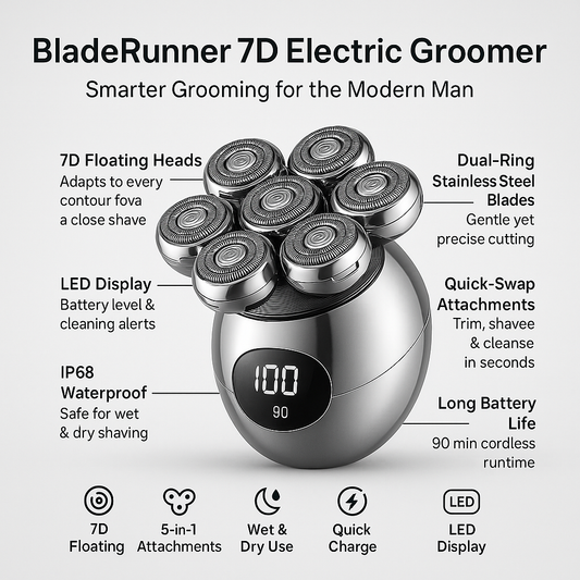 BladeRunner 7D – Advanced Waterproof 5-in-1 Grooming Kit for Men