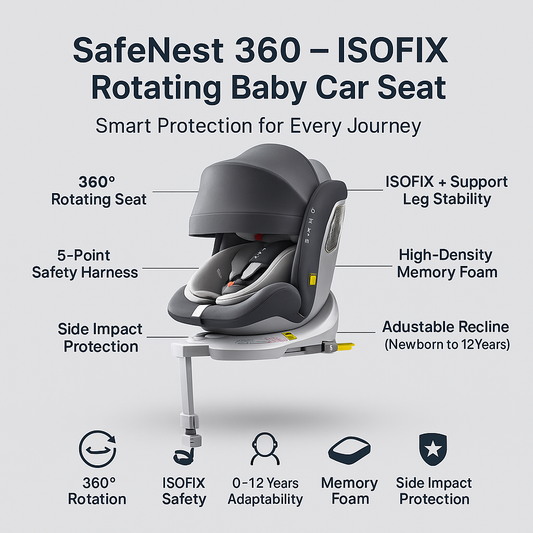 SafeNest 360 – ISOFIX Rotating Baby Car Seat