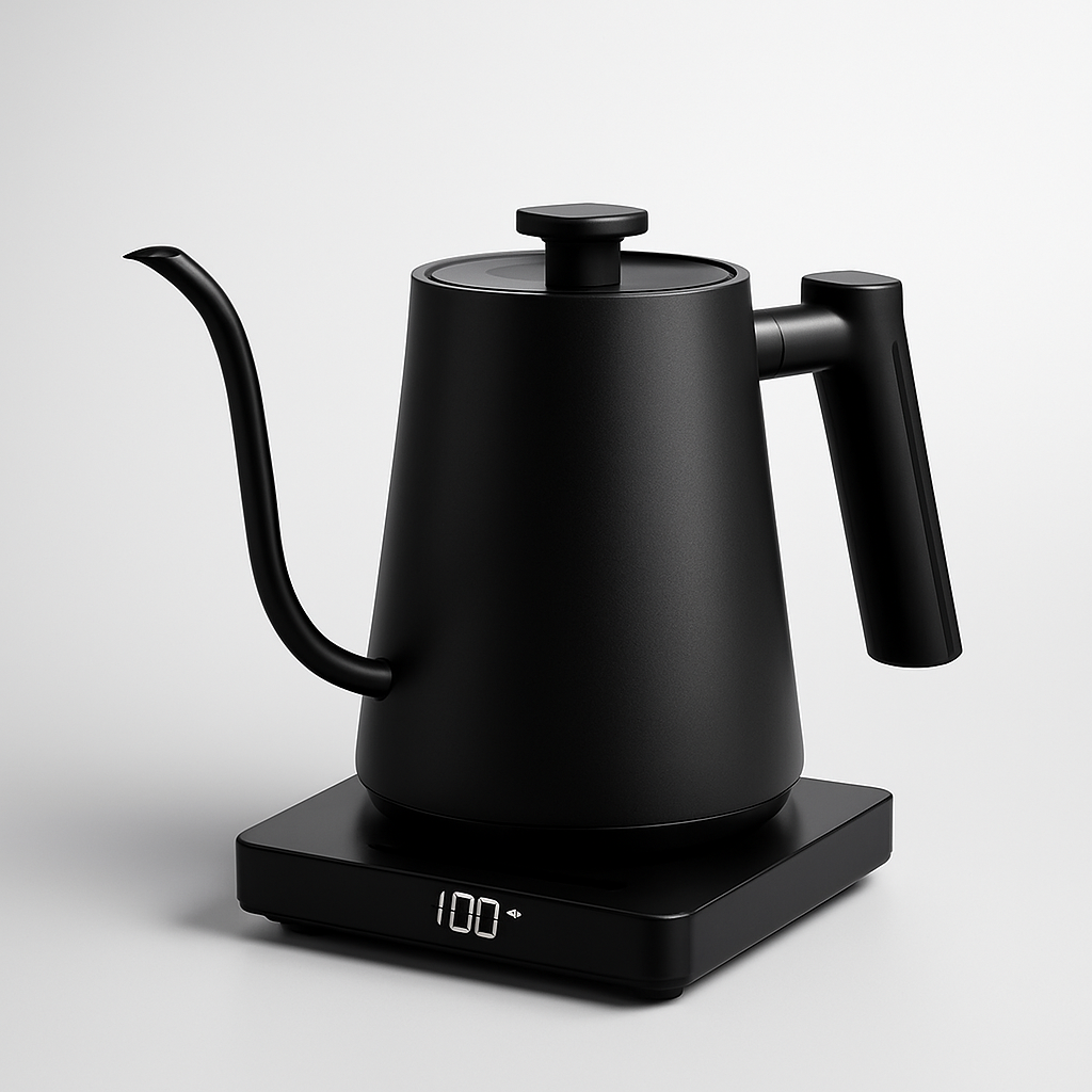 AeroPour Gooseneck Kettle – 1L Stainless Steel, Temp Control