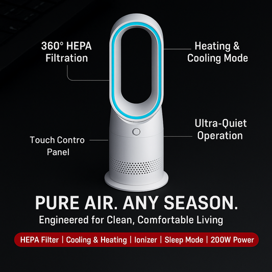 PureBreathe Halo – 3-in-1 Air Purifier with HEPA, Cooling & Heating