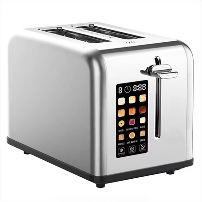 CrispEdge Digital Toaster – 2-Slice LCD Touch, Fast Heating & Wide Slots