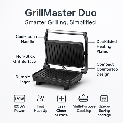 GrillMaster Duo – Double-Sided Panini & Sandwich Maker