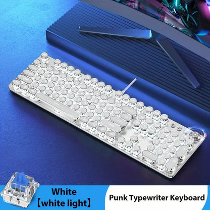 GearForge Retro Gaming Keyboard – Steampunk Design, LED Backlit