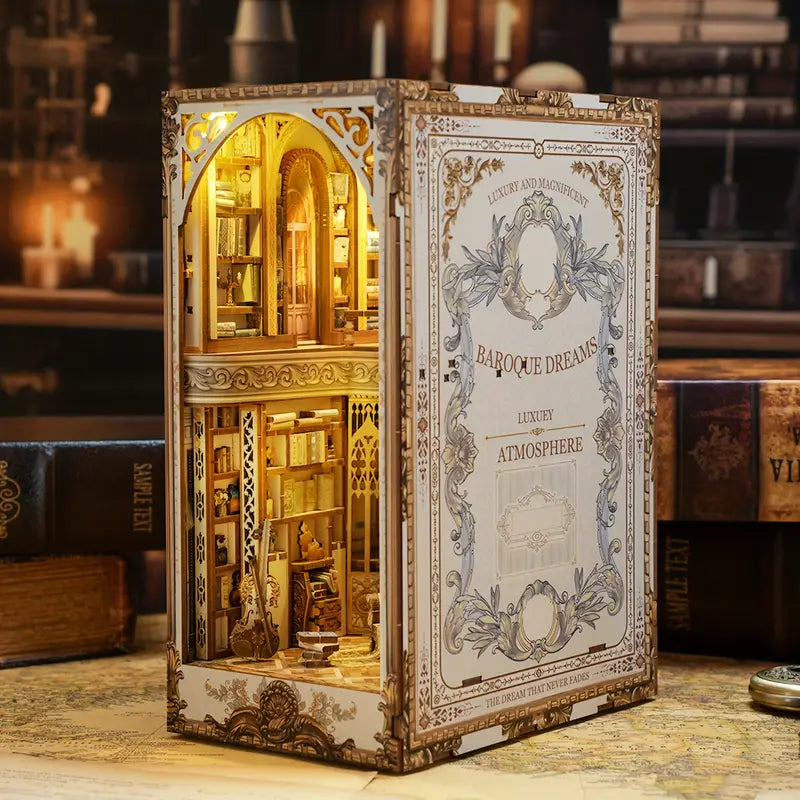 Craftoria Book Nook – DIY 3D Wooden Puzzle Miniature Bookshelf Insert