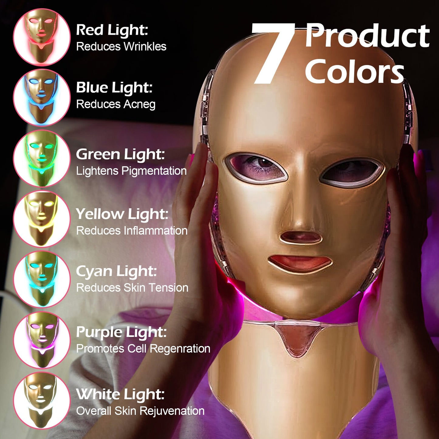 HaloForge: 7 Color LED Face Mask