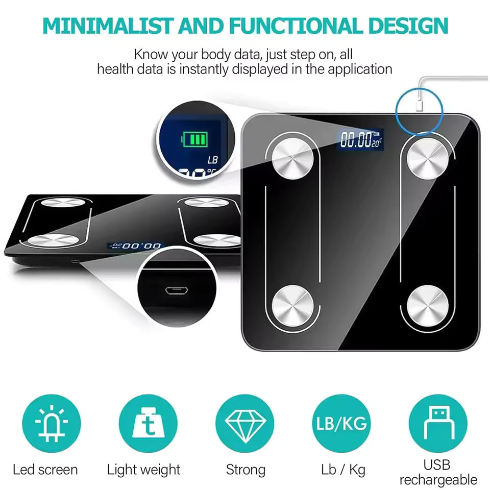 BodySense Pro – Smart Bluetooth Body Fat & BMI Scale with App