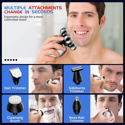 BladeRunner 7D Electric Shaver – 5-in-1 Grooming Kit for Men